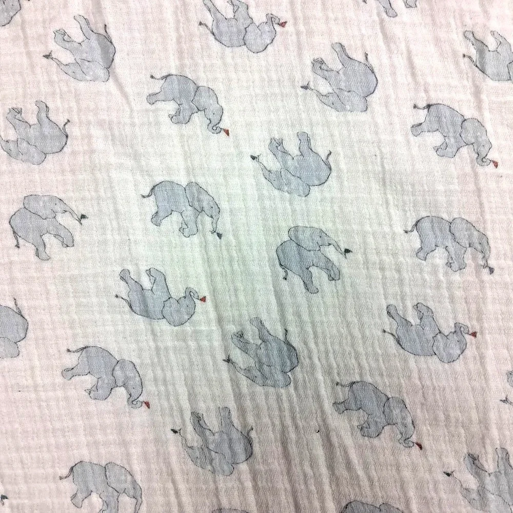 Aden + Anais White Elehant Flag Cotton Swaddle Blanket Baby 42x42 Breathable